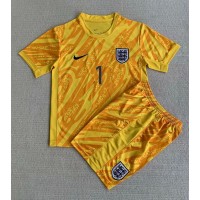 England Jordan Pickford #1 Torwart Fußballbekleidung Heimtrikot Kinder EM 2024 Kurzarm (+ kurze hosen)